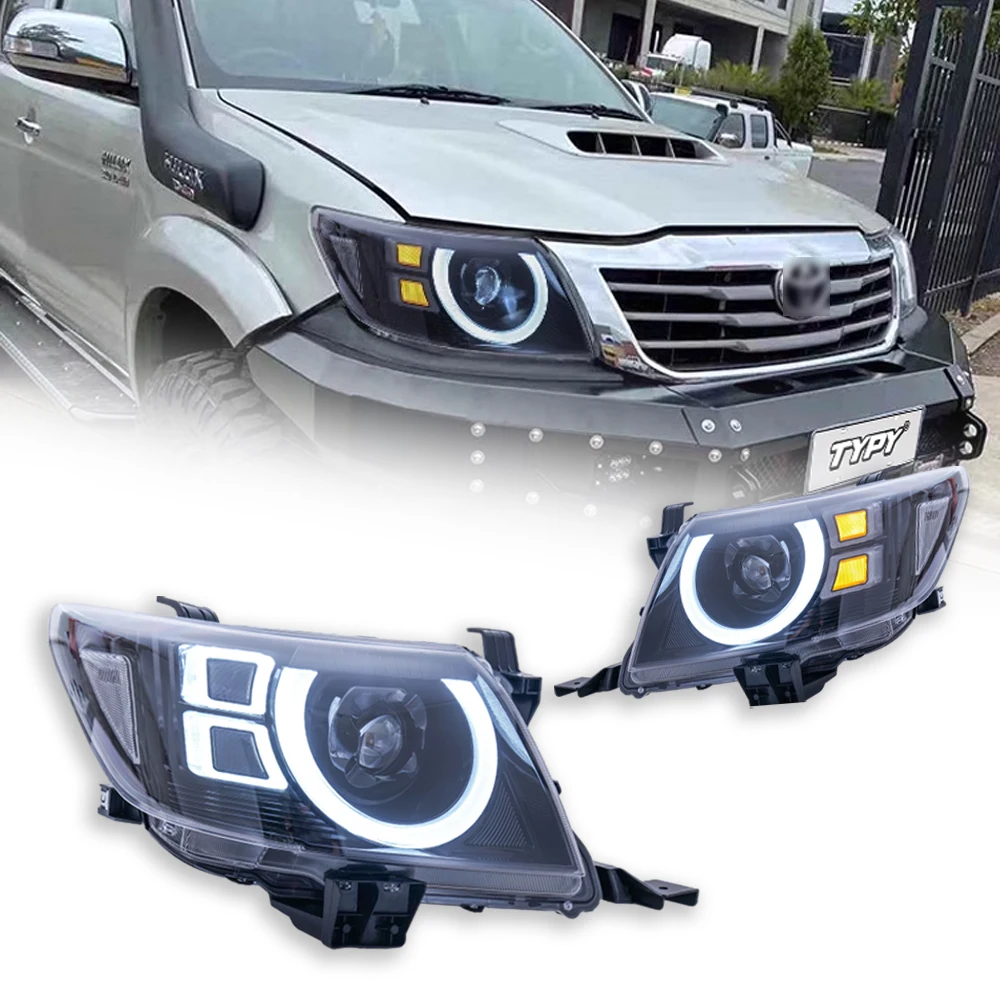 Dynamic Signal Head Lamp Auto Accessories Upgrade Modified New LED For Toyota Hilux Vlgo 2012-2014 Headlights