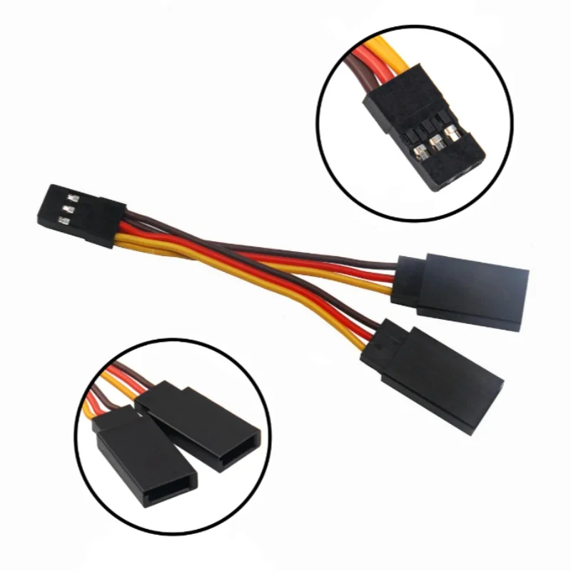 5PCS RC Servo 1 To 2 Y Extension Cord Cable Male To Female Splitter Cable For RC Servo JR Futaba RC Helicopter Car DIY 7CM