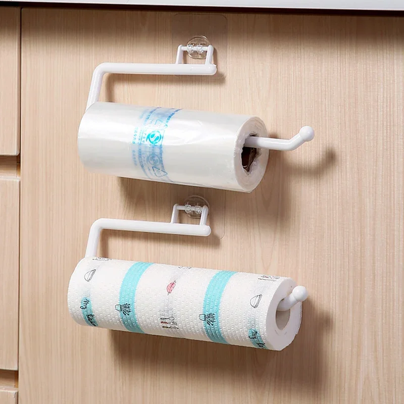 Hanging Toilet Roll Paper Holder Towel Rack Kitchen Bathroom Cabinet Door Hook Holder Organizer Kitchen Tissue Holder