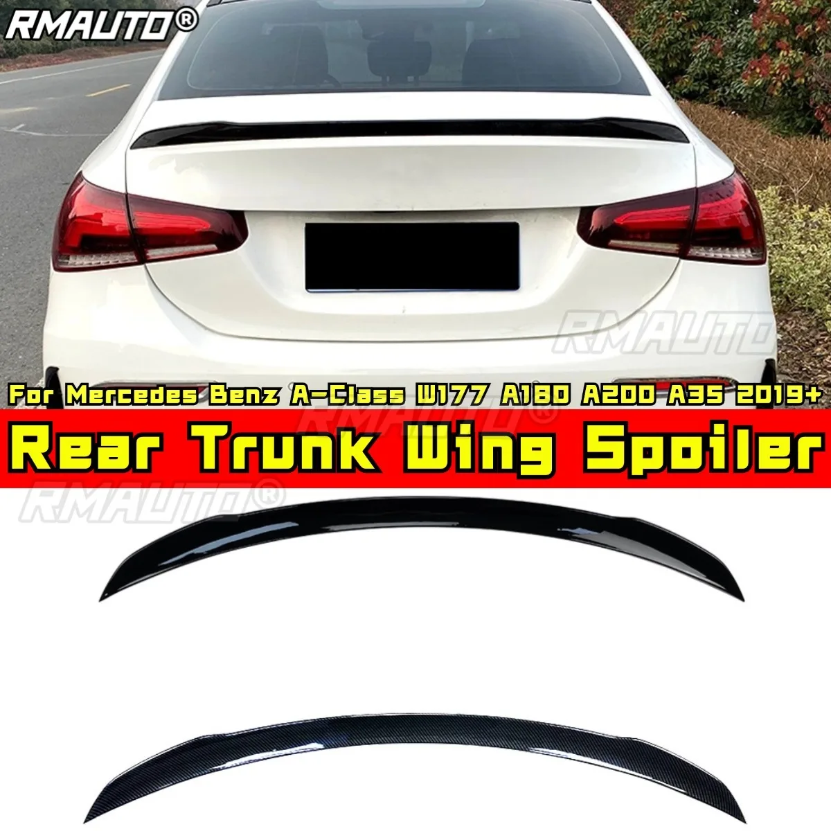 

For Mercedes Benz A-Class W177 A180 A200 A35 2019+ Body Kit Rear Trunk Spoiler Rear Trunk Wing Trunk Spoiler Car Accessories