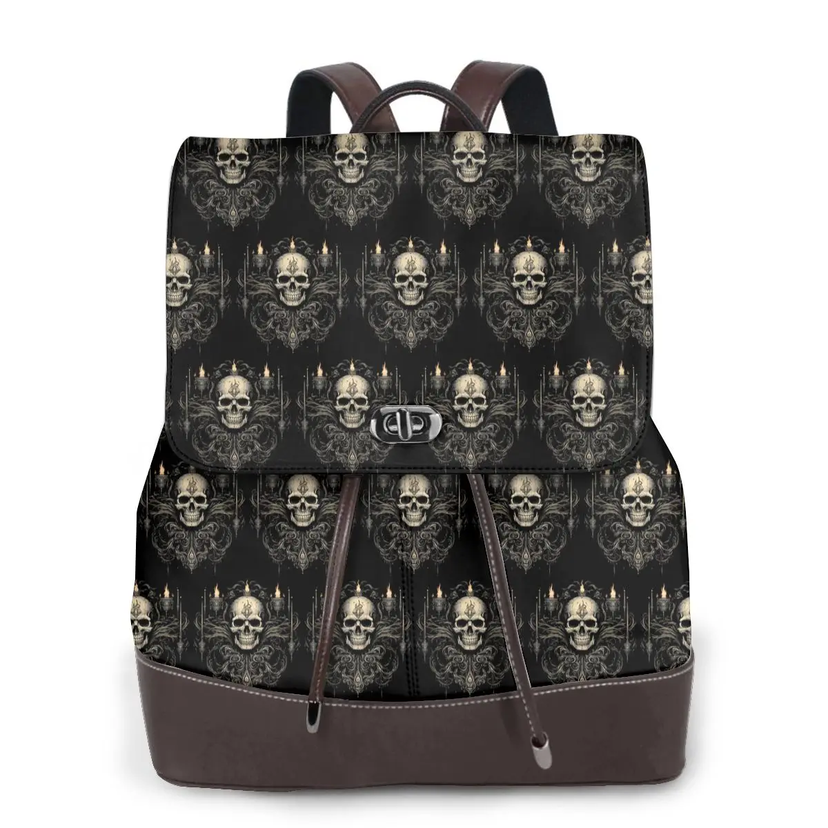 Dark Skull Gothic Art Bookbag School Student Bags Hiking Travel Daypack for Women Fashion Derma Backpack