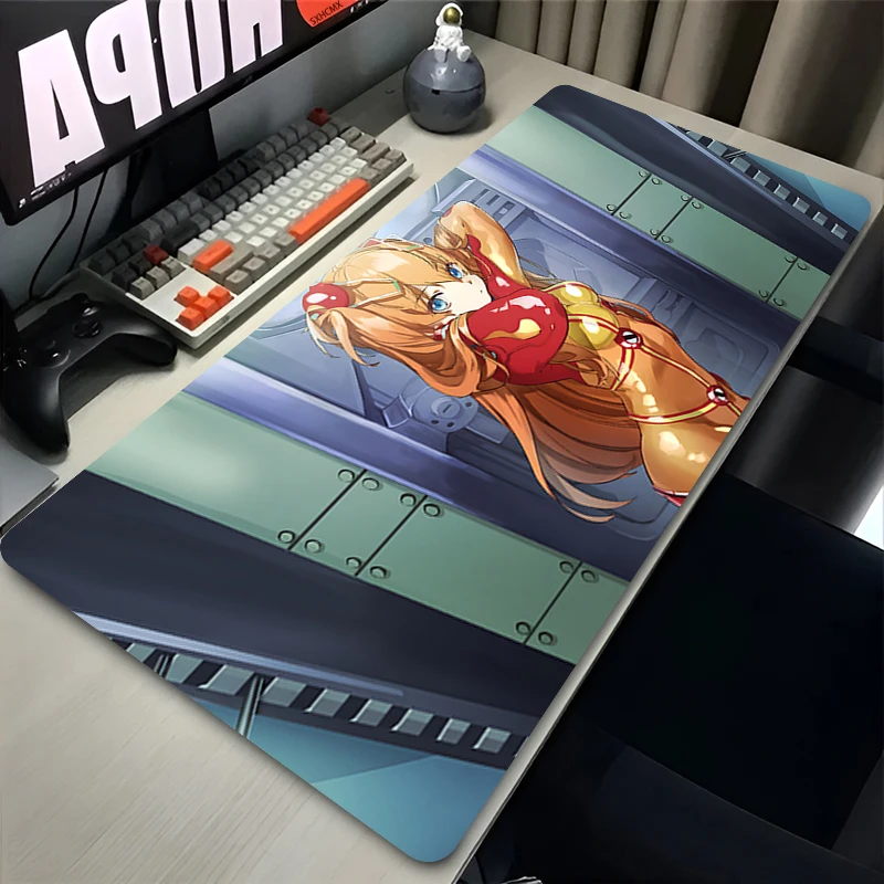 Mouse Pads Large Gaming Mousepad XXL Keyboard Gamer Mouse Pad Laptop Desk Mat Anime Girl Asuka E-Evangelions Mouse Mats