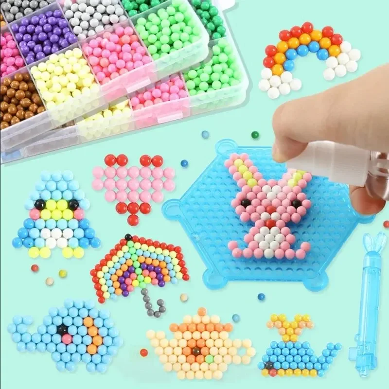 子供のための魔法のビーズ,1000の魔法の水の霧,教育パズル,手作りのDIYおもちゃ,10色