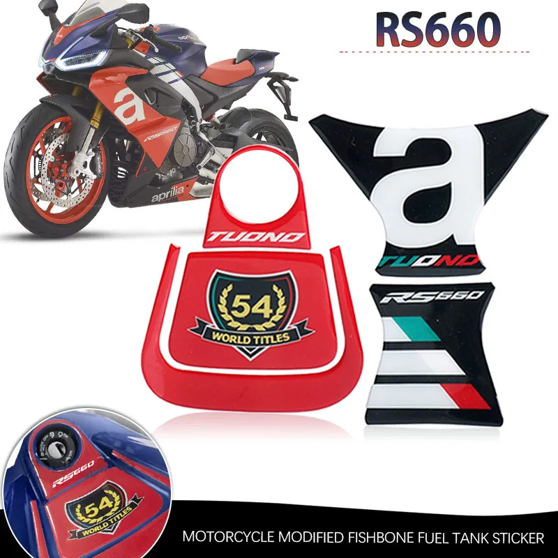 

Motorcycle Fishbone 3D Fuel Tank Pad Protective Stickers Decals For Aprilia RS660 RS 660 2021-2023