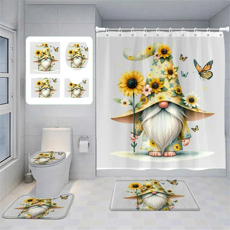 

JUJ63Home shower curtains bathroom Decora waterproof fabric non-slip bath mat water absorption curtain Modern Nordic Merry C3jn$