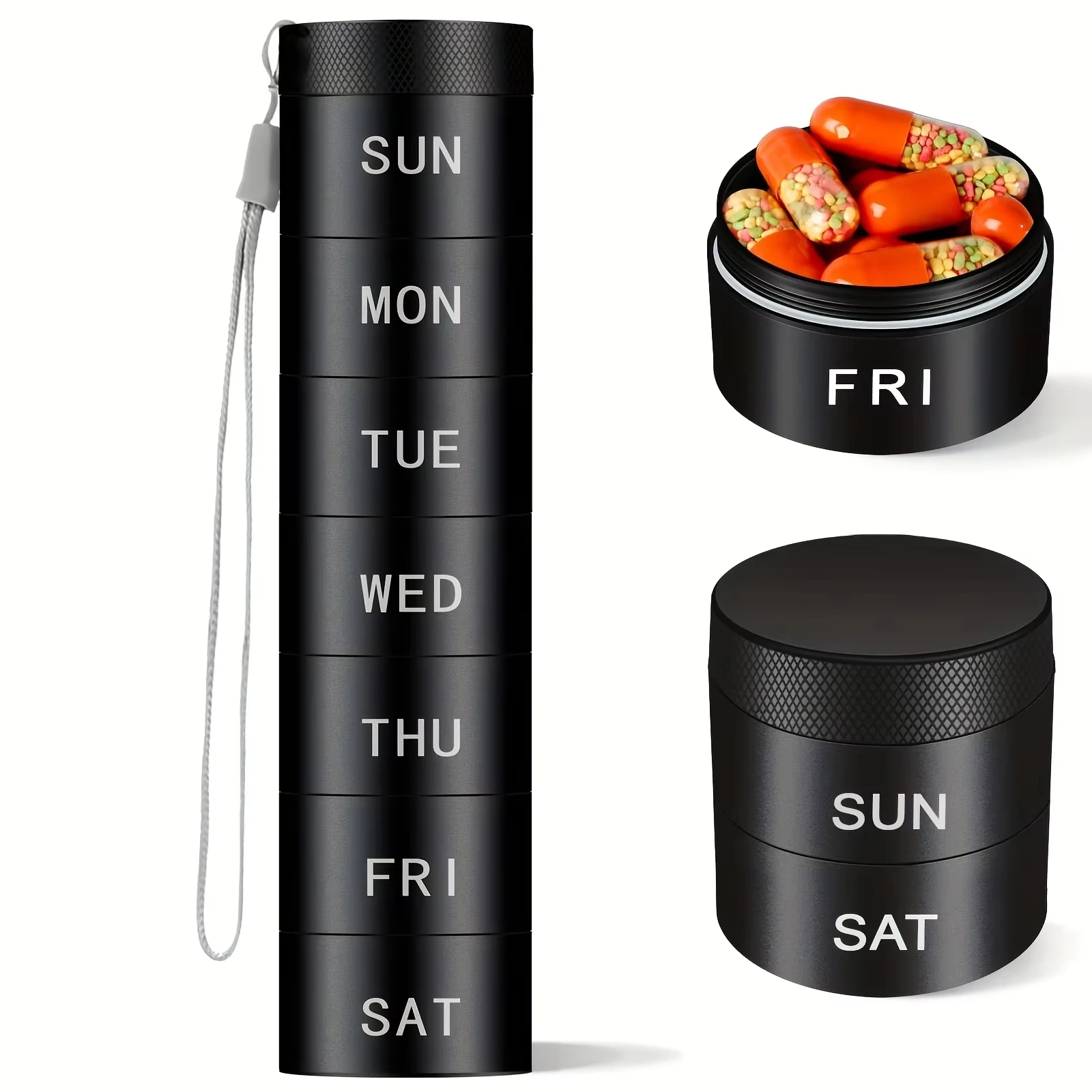 New Portable Pill Case Alloy Metal Storage Bottle Water Proof Key Chain Pill Case Box Sealed for Accessories Out Door