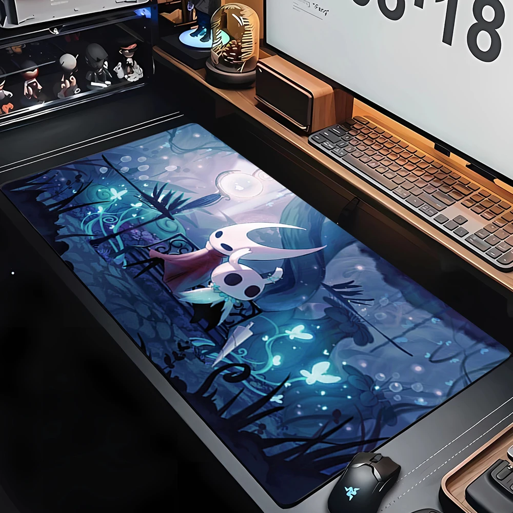 Natural Rubber Office Carpet Cartoon Mouse Mat 90x40cm Hollow Knight Anime Mouse Pad PC Gamer Mousepad Gaming Keyboard Table Mat