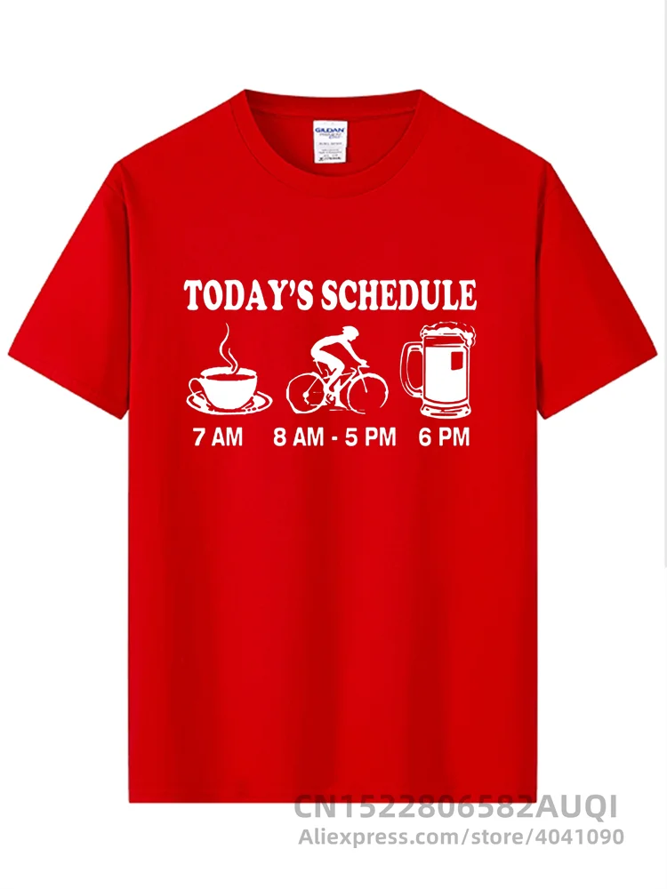 New Mens T Shirts Funny Cycls T-Shirt Mountain Biking Schedule Tee 100% Cotton Brand New T-Shirts