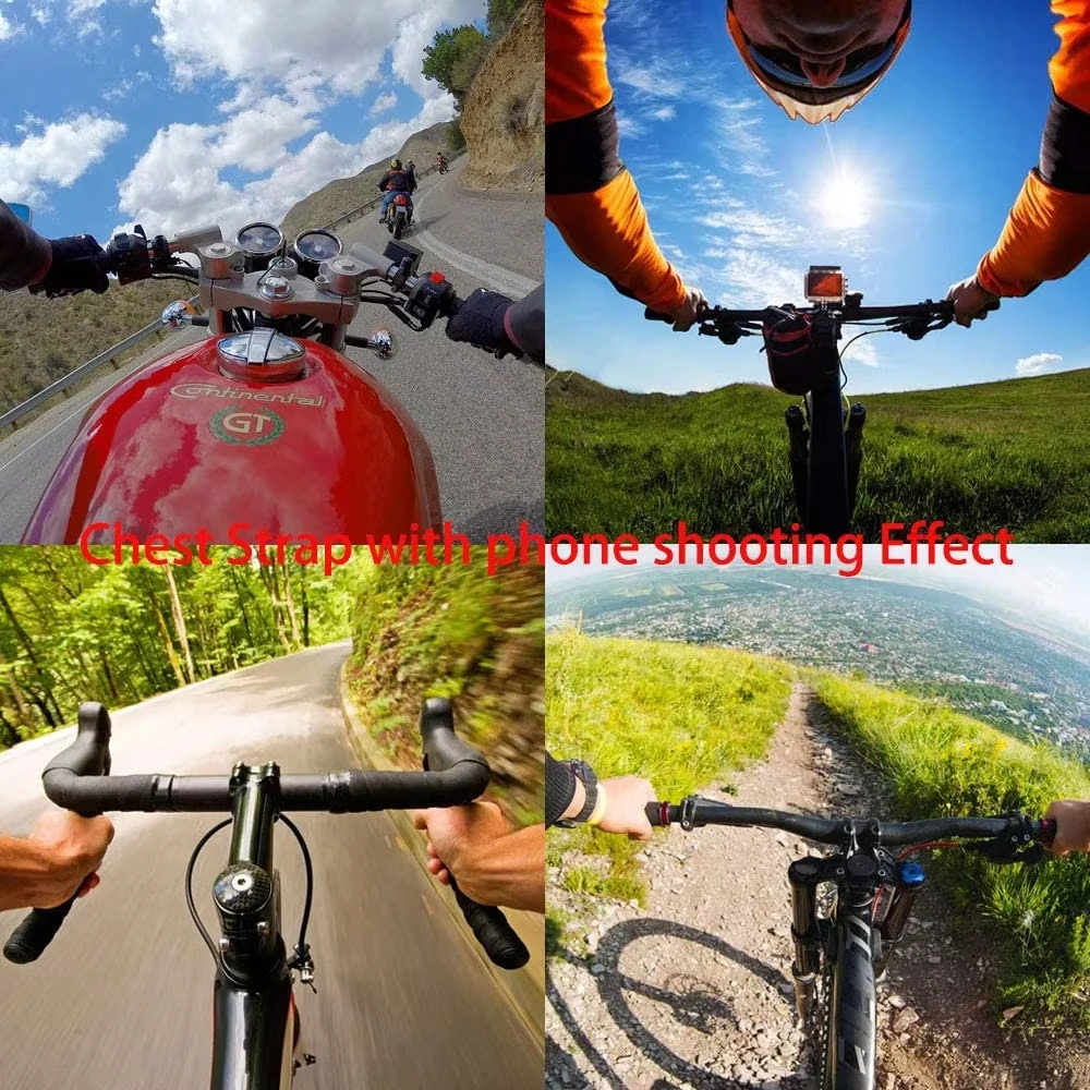 كاميرا الحركة الرياضية في الهواء الطلق حزام الصدر جبل الهاتف البث المباشر اطلاق النار ملحق 360 ° معدات ركوب الدراجات قابلة للتعديل #6