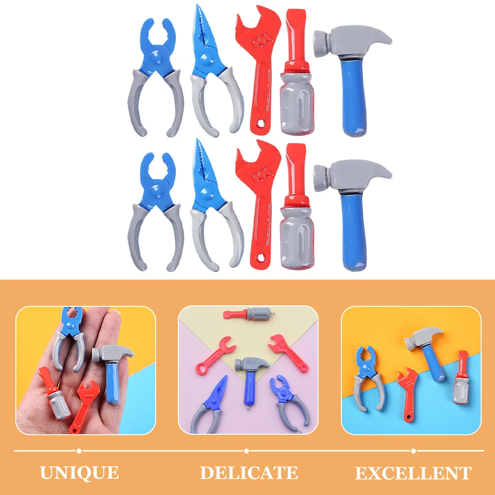 10 Pcs Simulation Tool Dollhouse Miniature Tools Decoration Epoxy Accessories for Kids Plastic