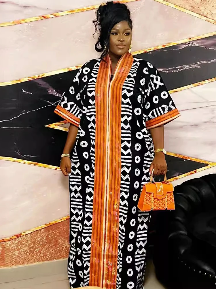 African Traditional Dresses For Woman Dashiki Print Loose Boubou Dubai Turkey Muslim Abayas Party Prom Evening Gown Clothing