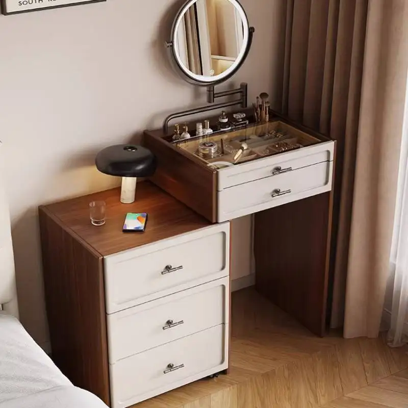 

Brown Simple Vanity Table Dest French Natural Grey Mirror Makeup Vanity Desk Black Modern Makeup Tafel Furnitures For Bedroom