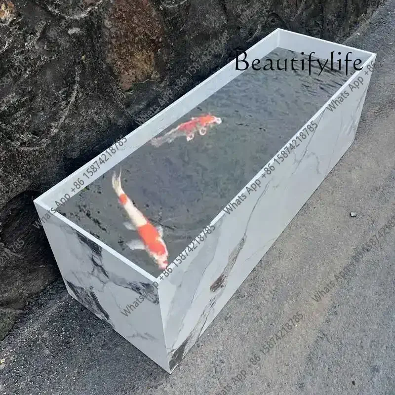 H Slate Outdoor Fish Tank Household Floor-to-ceiling Large Aquarium Water-free Lazy Rectangular Ecological Landscaping