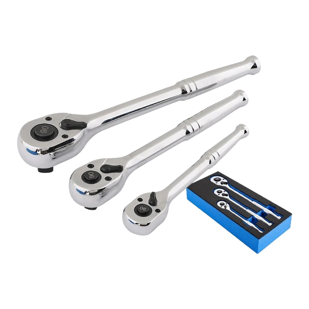 For Garage Workshop 90 Tooth Ratchet Wrench Chromium Vanadium Wrench Sleek Professional Appearance For 1 4 Inch Drive