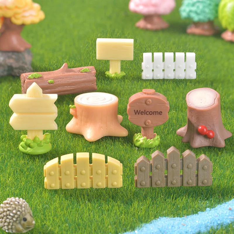 

Artificial Tree Trunk Decor, Rustic Fence Accessories for Miniature Landscape