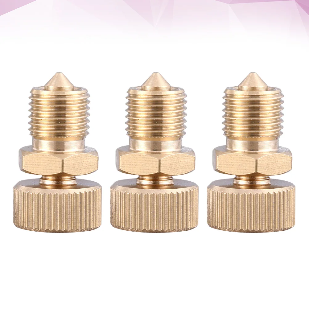 

3 Pcs Bleeder Valve High Pressure Pump Accessory Air Screw Heater for Car Brass