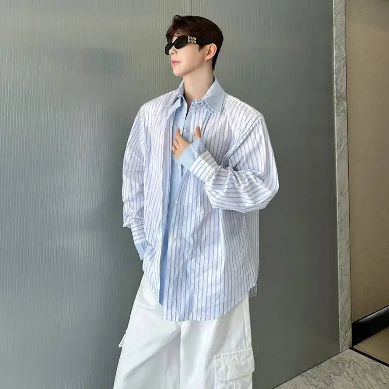 LUZHEN New Original Double Layer Fake Two Piece 2026 Design Long Sleeve Shirts Men's Handsome Elegant Casual Male Tops JY8500