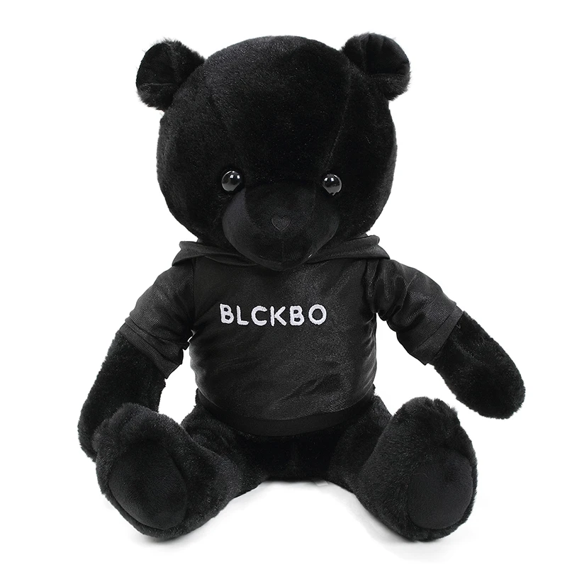 30/40cm Black Bear Cool Jacket Stuffed Soft Cute Animal Pillow Boys Girls Appease Doll Home Decor Valentine Christmas Present