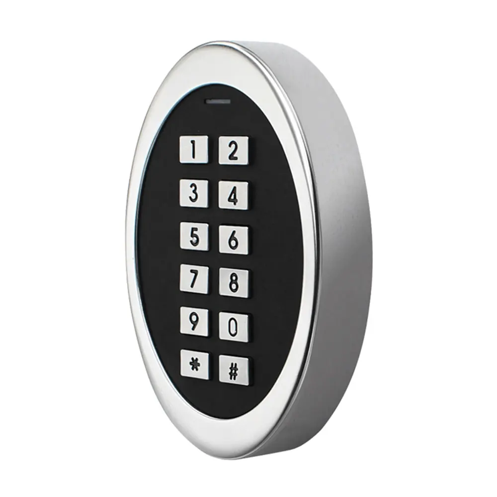 Round Style Mini Integrated EM RFID Door Access Control Metal Keypad Unlock By Fingerprint / Card / Pin Code Anti-tamper Alarm