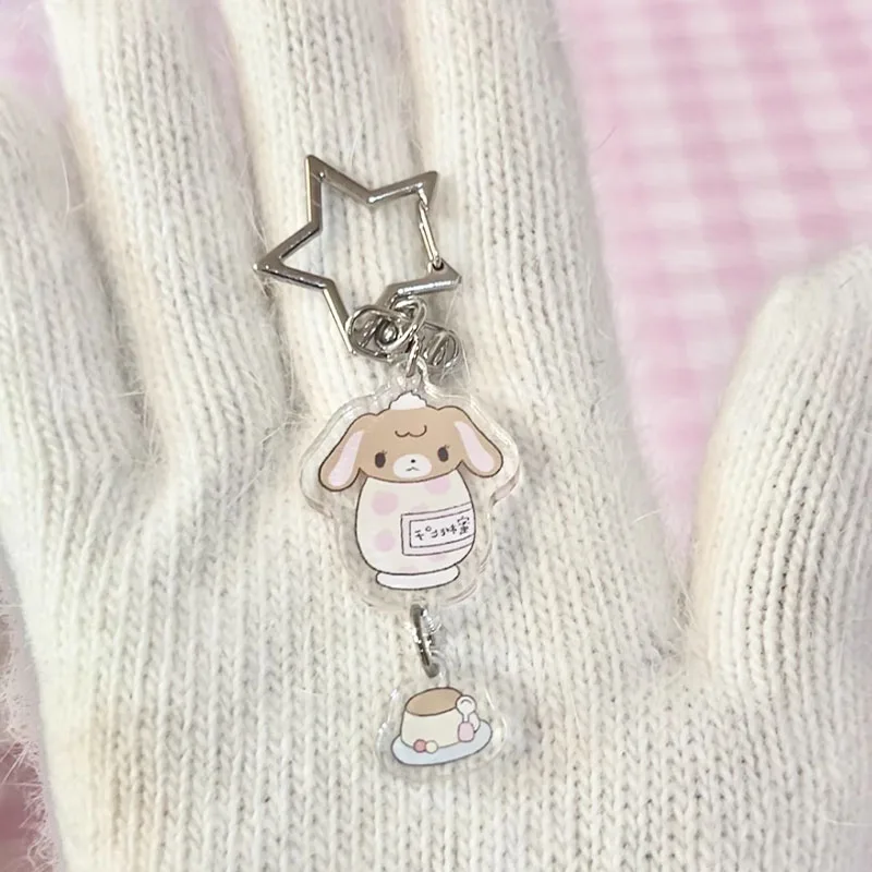 Kawaii Sanrio Sugarbunnies Anime Keychains Acrylic Pendant Bag Accessories Star Keychain Cute Little Decorations Gift for Girls