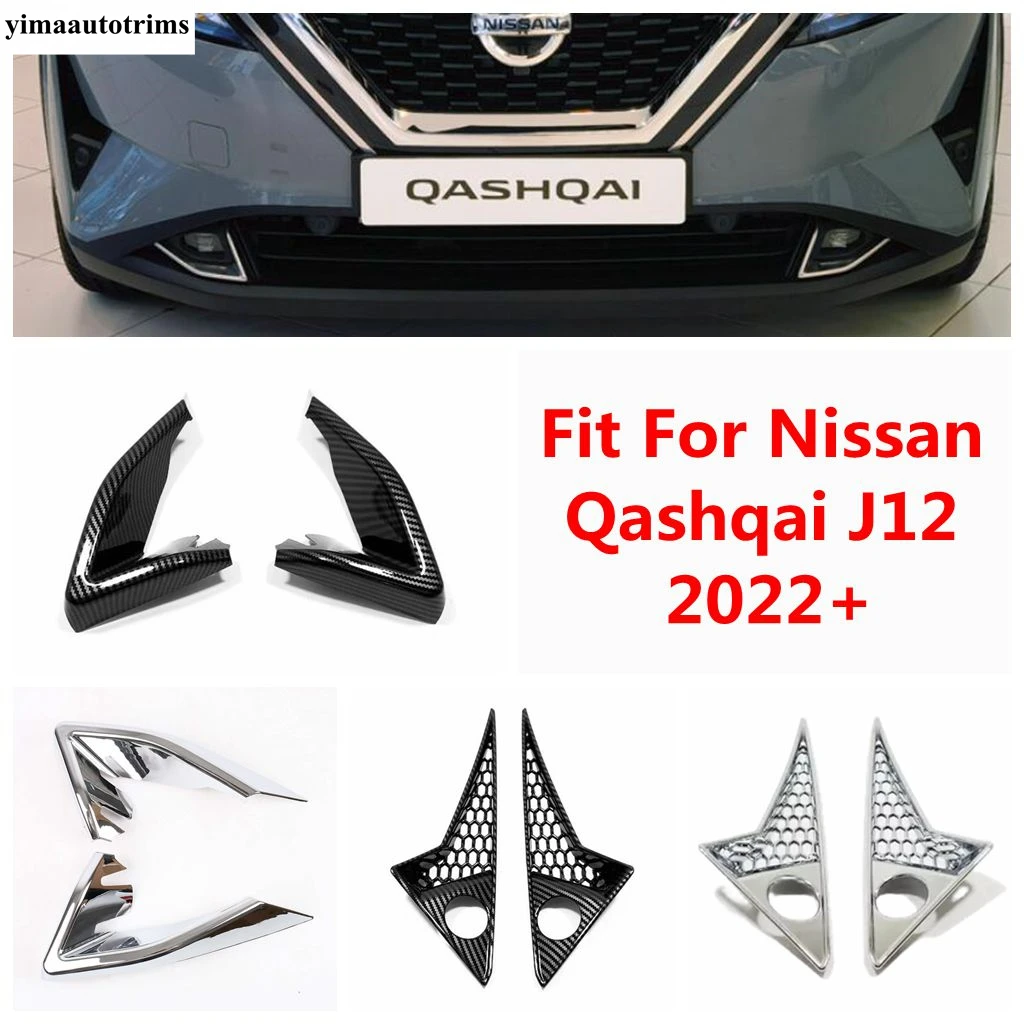 

For Nissan Qashqai J12 2022 - 2024 ABS Chrome Front Rear Foglight Bezel Trims Fog Light Lamp Bumper Protector Cover Accessories