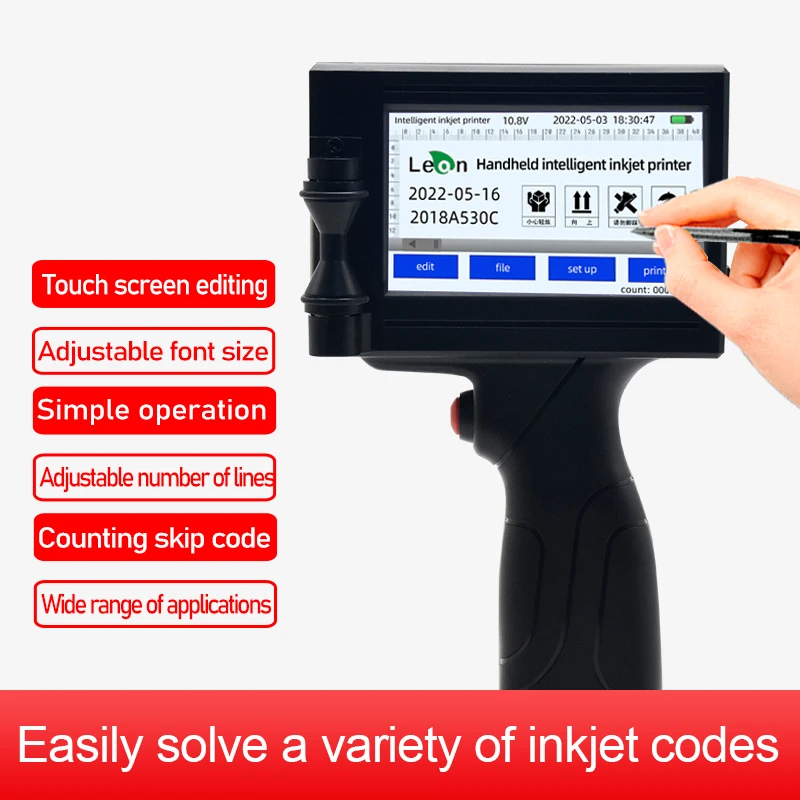 English System Handheld Inkjet Printer Portable Small Production Date Shelf Life Batch Number Coding Machine Fadeless Printing