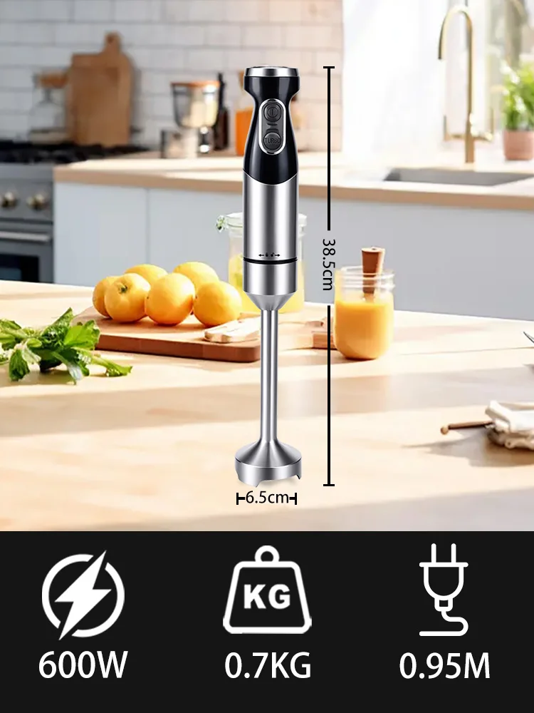 Hand Blender Sonifer SF-8181 600W 15000RPM 2 Speed Control 304 Stainless Steel 4 Blade Stick Mixer for Smoothie Soup Baby Food