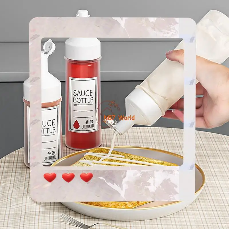 Garrafa de molho de apertar Garrafa dispensadora multiuso, garrafa de molho de ketchup de salada L