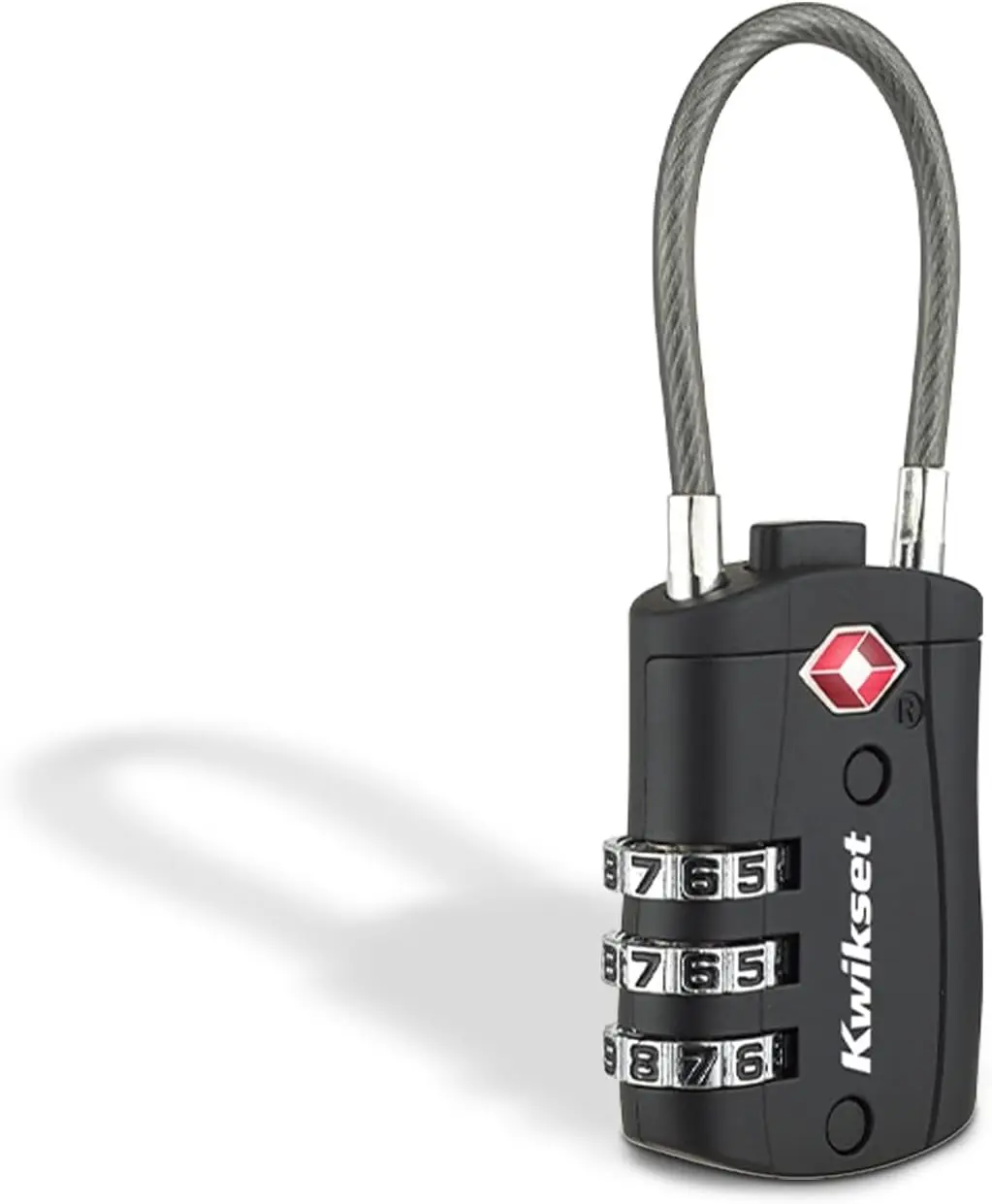 

TSA Approved 3-Digit Combination Cable Lock for Suitcases, Black, 1 Pack