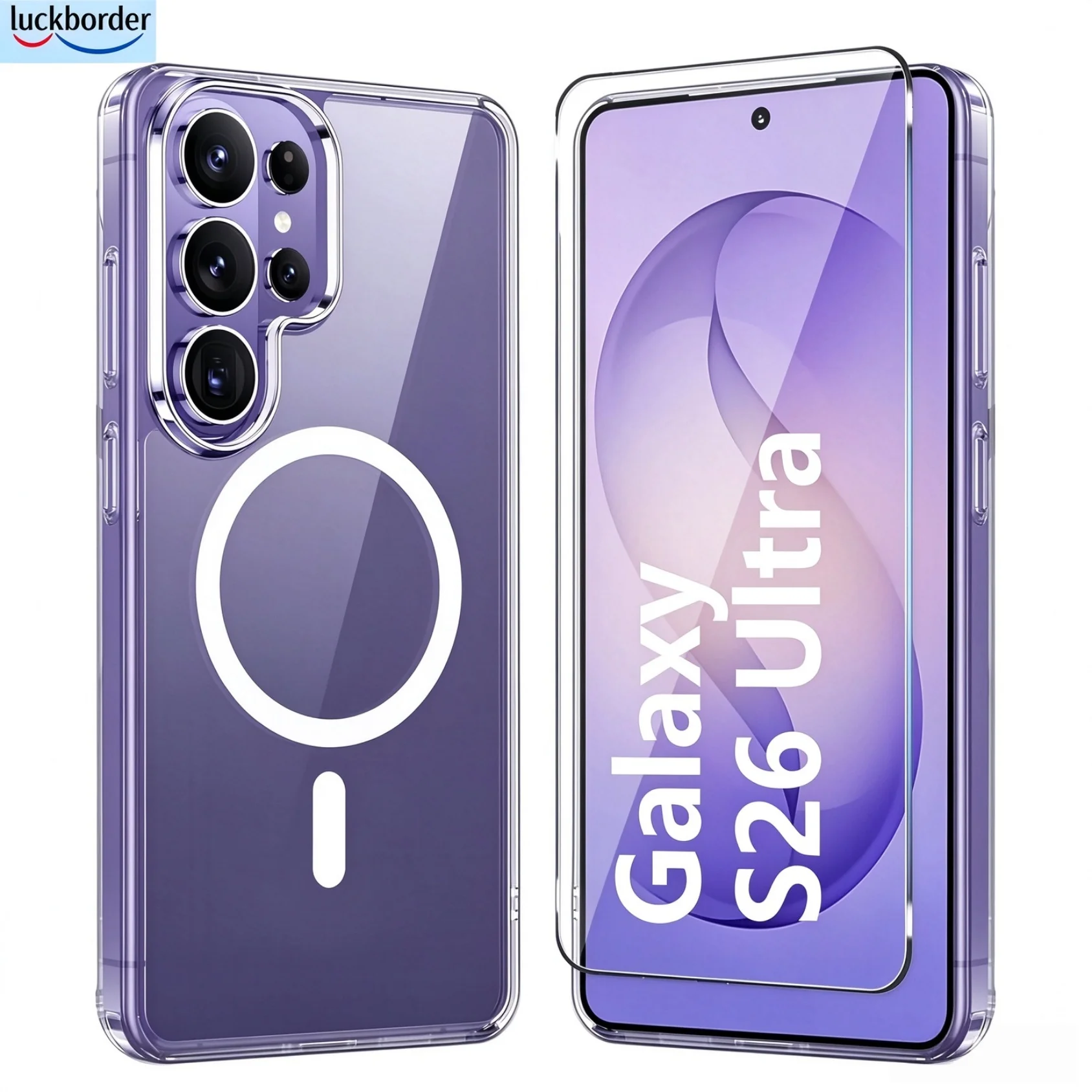 With Screen Protector Transparent With Magnetic Case for Samsung Galaxy S26 S25 S24 Ultra Plus S26FE S25FE S25Edge S24FE- Clear