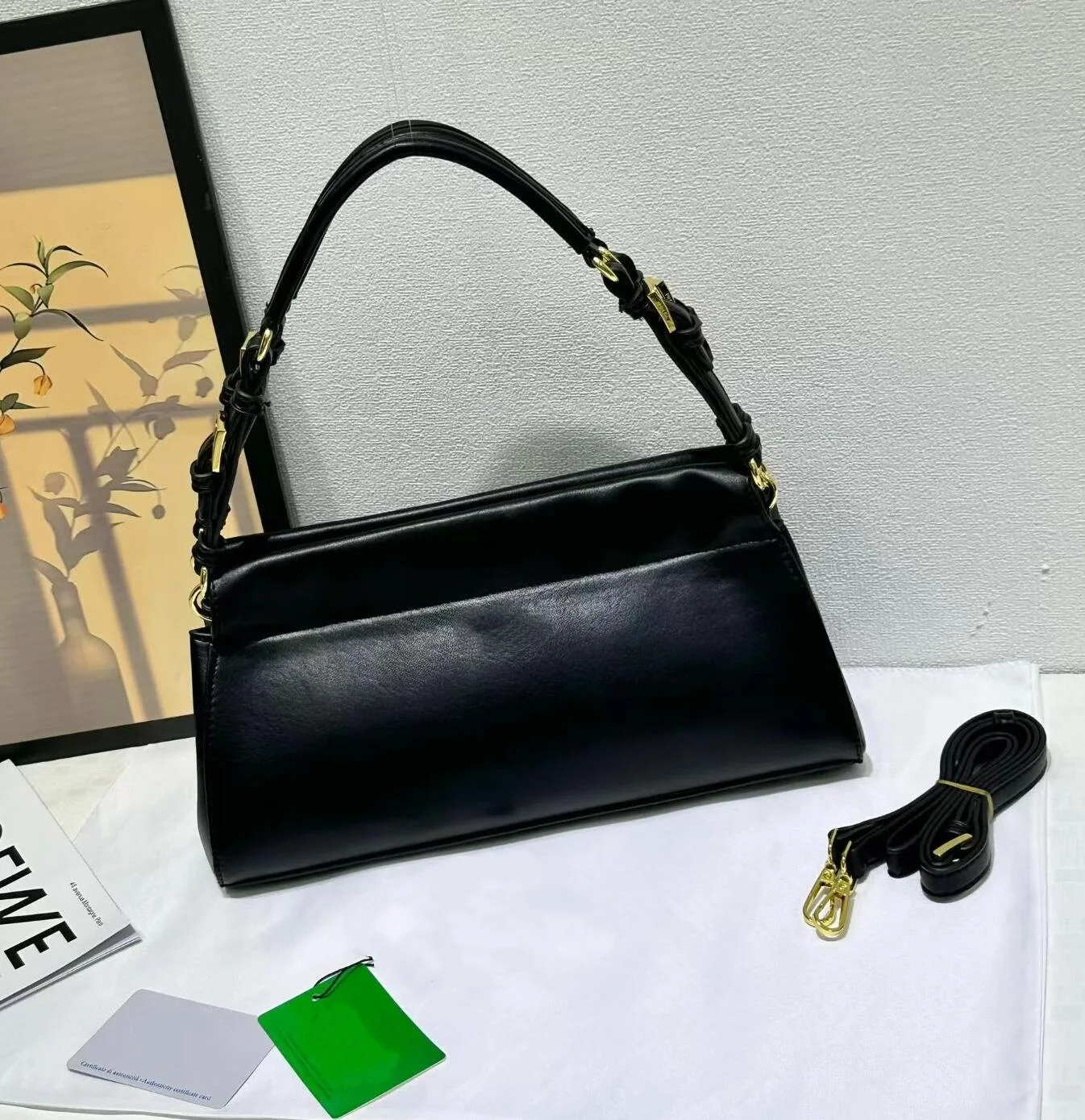 

Luxury Chic Dark Brown Leather Underarm Bag, Double Zip Long Top Handle Rectangular Shoulder Handbag Casual Daily Use ‮gab pradaeS