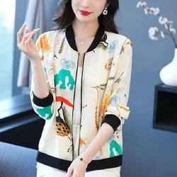 Baseball Uniform Jacket Women Spring Autumn 2024 Summer Shirt Large Size Overwear Short Chiffon Sun protection Coat Ladies Tops