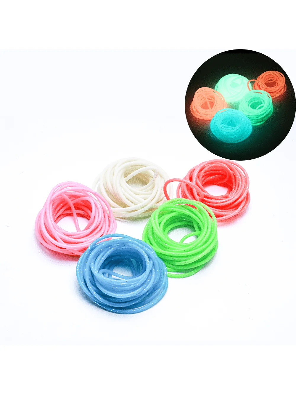 

196.85 Inch noctilucent Night fishing luminous tube, anti bite fishing line tube, outdoor rubber tube, decorative accessories