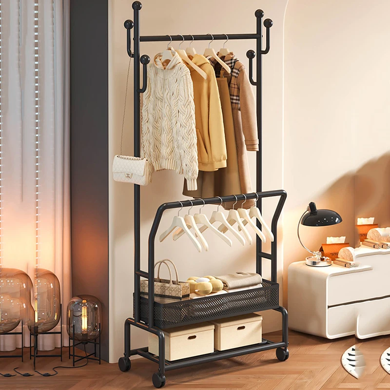 Floor Bedroom Coat Racks Minimalist Vintage Balcony Black Coat Racks Nordic Modern Recibidor De Entrada Mueble Home Furniture