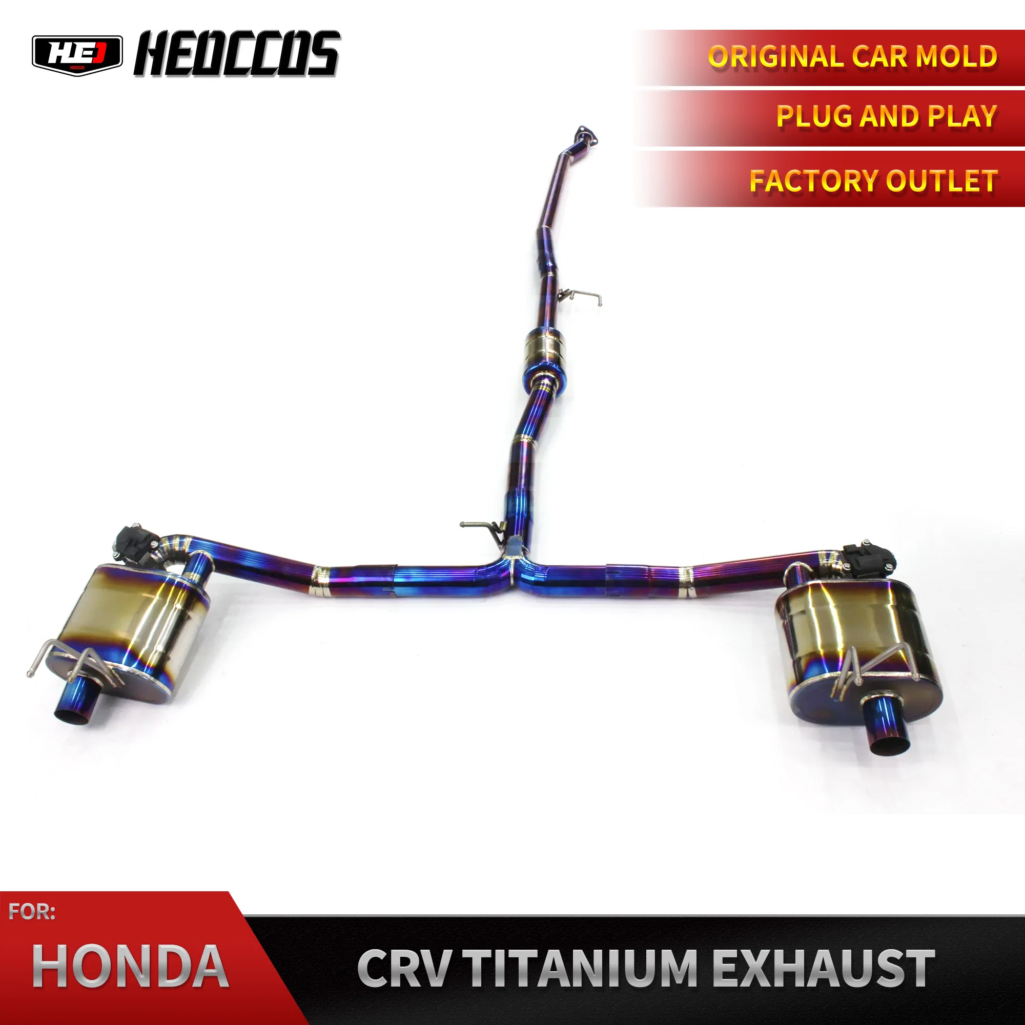 HEO Titanium Alloy  Catback Exhaust Downpipe For Honda Crv Titanium Escape Muffler Exhaust Pipes With Valve