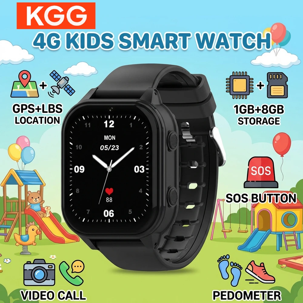 

4G Kids Smart Watch IP67 Waterproof 1GB+8GB Camera Monitor Tracker Location GPS WIFI Video Call SOS Phone Watch Child Smartwatch
