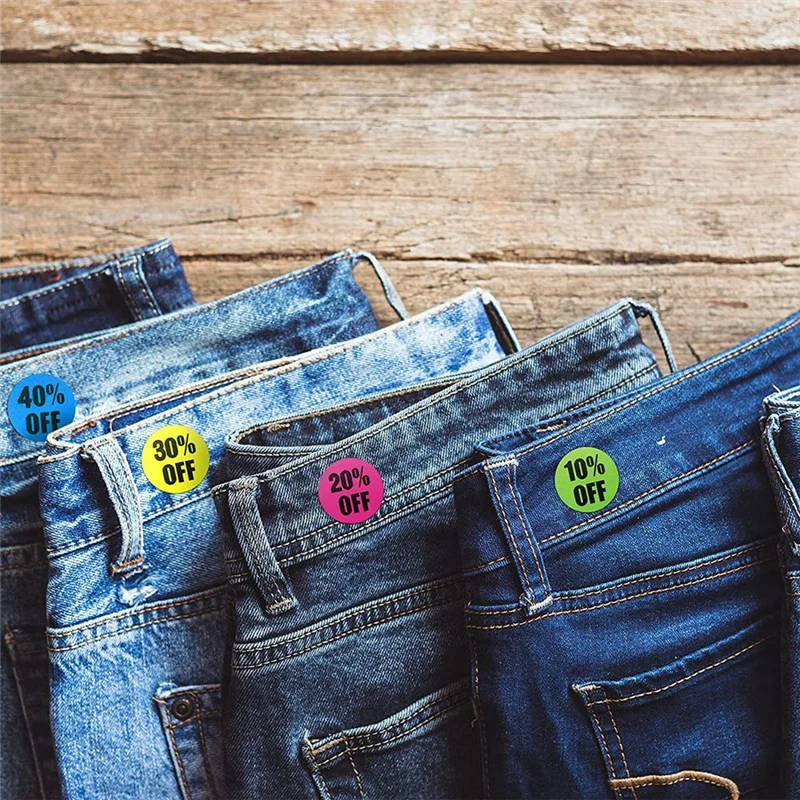 

Хорошо сделано 1 дюйм для продажи розничных магазинов, 6 рулонов по 3000 штук, клейкие этикетки, от 10 до 60 процентов.