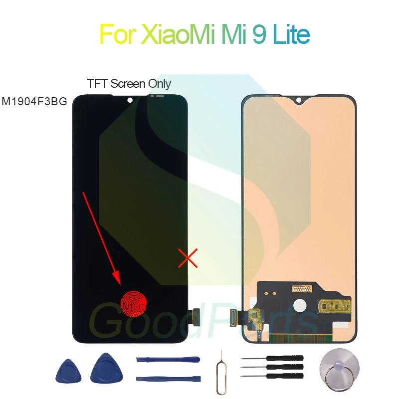 For XiaoMi Mi 9 Lite Screen Display Replacement 2340*1080 M1904F3BG Mi 9 Lite LCD Touch Digitizer