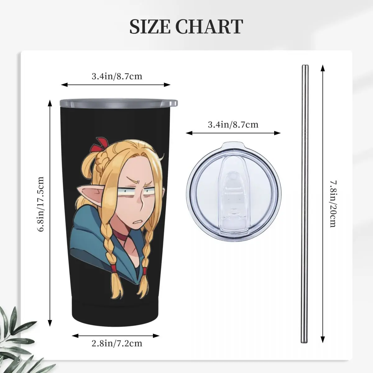 Dungeon Meshi Senshi Delicious In Dungeon Stainless Steel Tumbler Vacuum Insulated Mugs Thermal Cold Bottle Straws With Lid 20oz