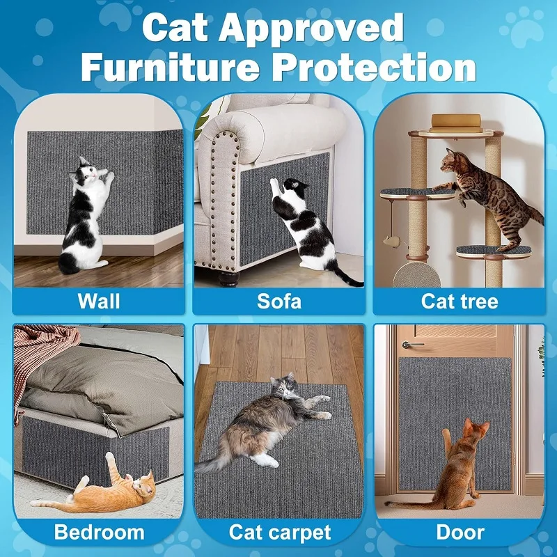Katze Kratzmatte Bord Anti Katze Kratzer Sofa Selbstklebende Matte Trimmbare Katze Kratzbaum Teppich Möbel Schutz – Detail 7