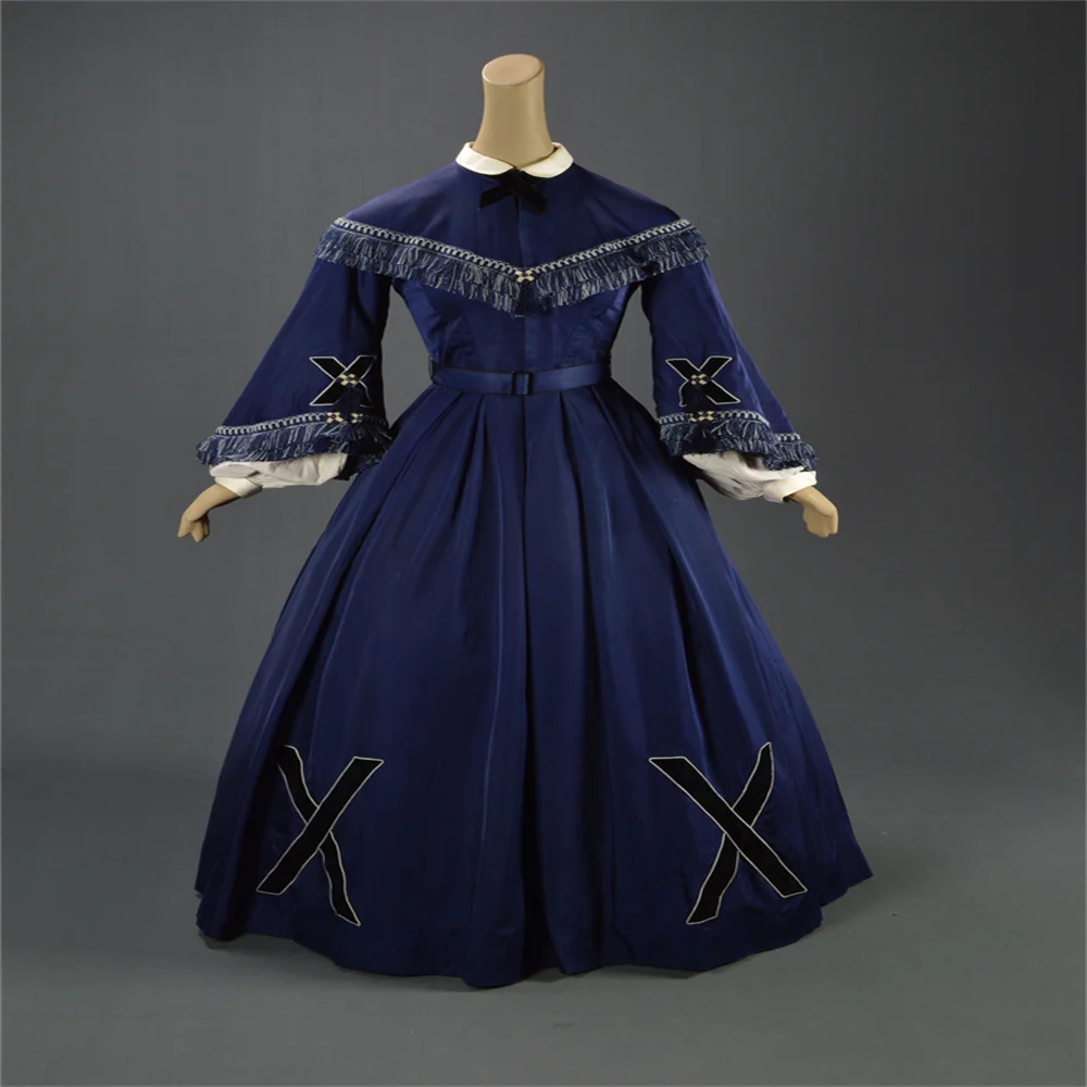 Filme anjos e insetos matty crompton cosplay traje medieval azul escuro retro vestido histórico