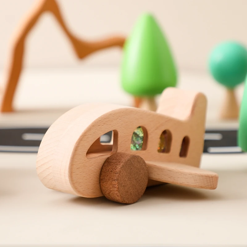 Montessori Baby Holz Flugzeug Spielzeug Glas Perlen Flugzeug Kinder Spielzeug Baby Zubehör Pädagogisches Transport Spielzeug für Kinder – Detail 13