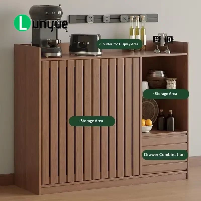Luxury Chinese Wooden Wall Mounted Side Cabinet Integrated Locker For Living Room Dining Room Entrance Storage Furniture