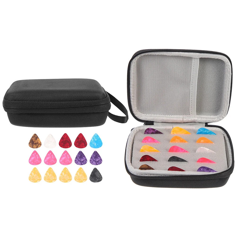 

2 Sets Pick Storage Box Bag Guitar with Case Picks Container Ukulele Carry Plastic Acoustic All Size Pouch