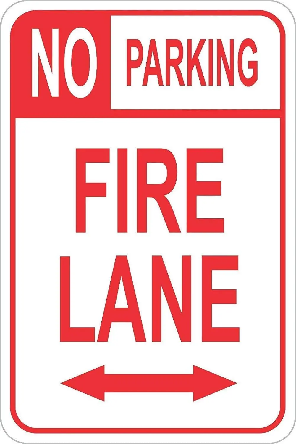 Wall Decor Sign No Parking Fire Lane pre drilled Holes Weatherproof Aluminum Metal Sign 8x12 Inches (W4014)