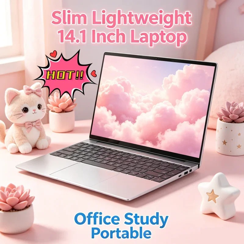 Windows 11 Pro New Ultra Slim 14.1 Laptop Intel N3700 16GB RAM 2TB SSD 1920*1080 Display Gaming Office Study PC