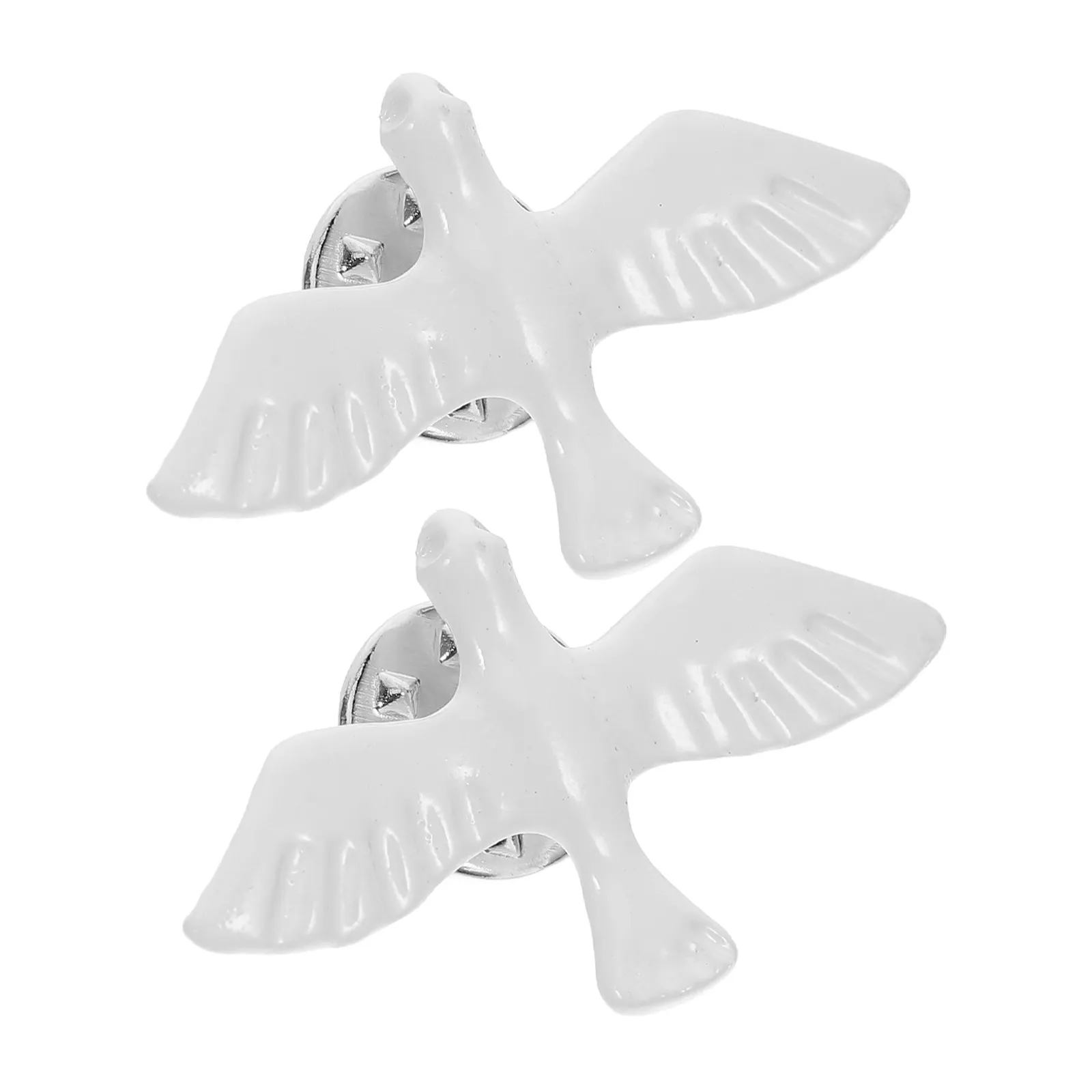 

2Pcs Christian Peace Dove Lapel Pins Holy Communion Accessory Religious Pin Catholic Faith Breastpin Realistic Bird Models