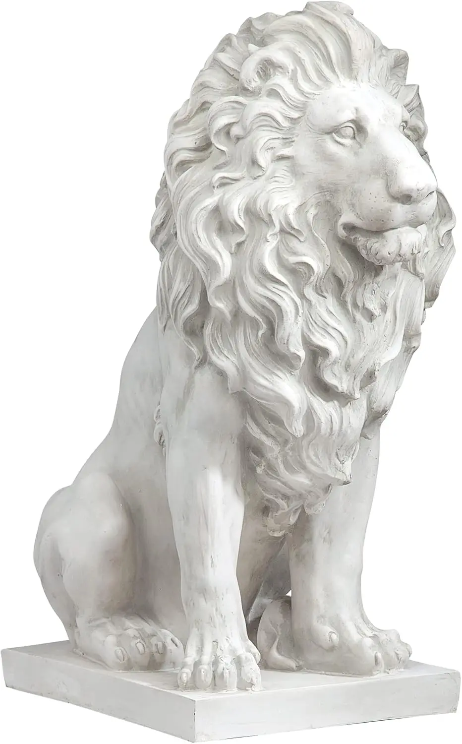 Toscano Lion of Florence Sentinel Statue, Handcast Polyresin, Antique Stone Finish, 13 Inches Wide, 21 Inches Deep, 28 Inches Hi