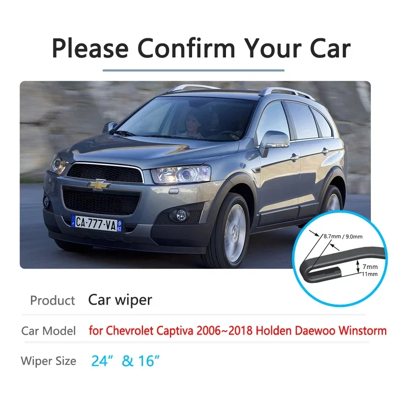 For Chevrolet Captiva 2006~2019 Holden Daewoo Winstorm Car Wiper Blades Front Windshield Brusdes Accessories 2010 2016 2017 2018