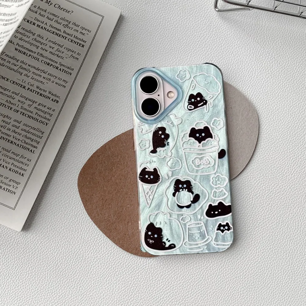 

Cute Cat Graffiti Mobile Phone Case for HUAWEI HONOR Magic7 6 5 4Pro Fashion Feather Yarn Anti-drop Protective Cover